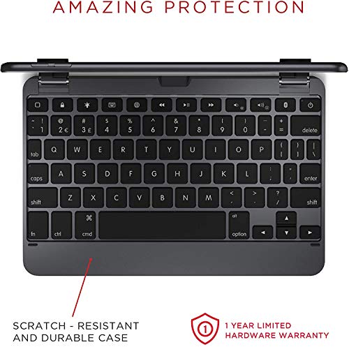 Brydge 7.9 Inch AZERTY French Bluetooth Wireless Keyboard for Apple iPad Mini 4th 5th Gen 180 Degree Viewing Angle 3 Level Backlit Keys Space Grey