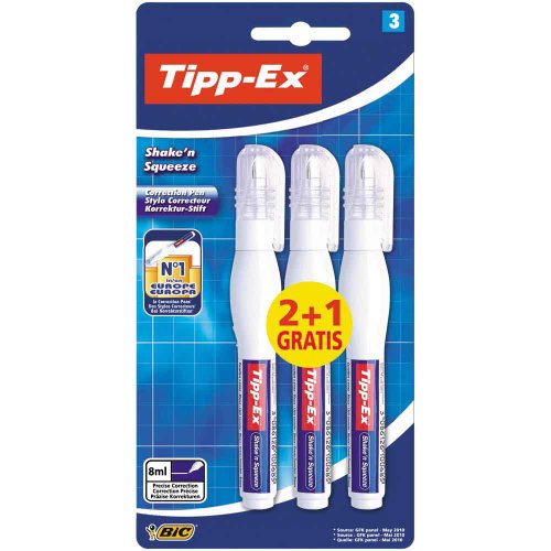 Best Value Tipp-Ex Shake'n Squeeze Correction Pens 2 +1 Pack, 8ml