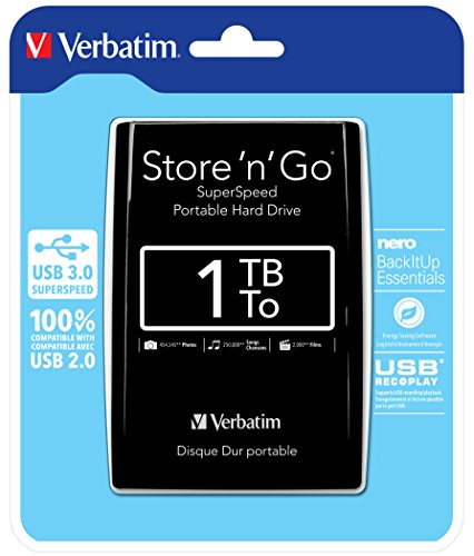 VERBATIM STORE'N'GO USB 3.0 2.5'' 1TB BK