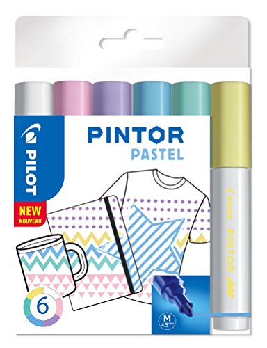 Pilot Pintor Medium Bullet Tip Paint Marker 4.5mm Pastel Assorted Colours (Pack 6)  3131910517474