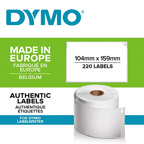 Best Value Dymo 104 mm x 159 mm LW Extra Large Shipping Labels for LabelWriter 4 XL Label Maker, Roll of 220, Authentic, Black Print on White