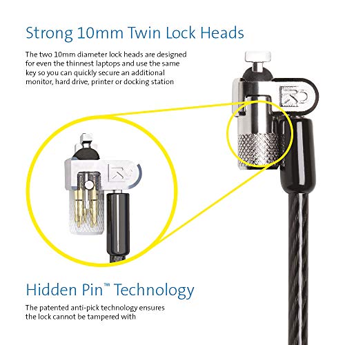 Kensington MicroSaver 2.0 Keyed Twin Laptop Lock - Security cable