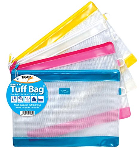 Best Value Tiger tuff bag foolscap A4+ size BRITE colours x 1 single bag
