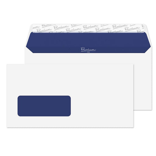 Best Value Blake Premium Pure DL 110 x 220 mm 120 gsm Recycled Peel & Seal Window Envelopes (RP81884) Super White Wove - Pack of 500