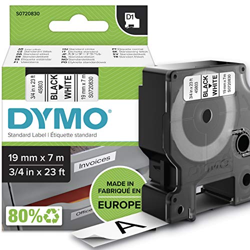 DYMO D1 Tape 19mm Black on white