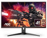 AOC Gaming U28G2AE/BK - LED monitor - 28" - 3840 x 2160 4K @ 60 Hz - IPS - 300 cd/m - 1000:1 - 1 ms - HDMI, DisplayPort - speakers - black, red