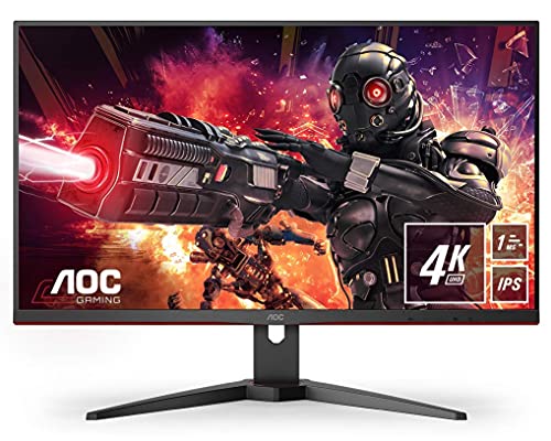 AOC Gaming U28G2AE/BK - LED monitor - 28" - 3840 x 2160 4K @ 60 Hz - IPS - 300 cd/m - 1000:1 - 1 ms - HDMI, DisplayPort - speakers - black, red