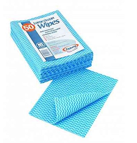 Best Value Abbey CCB058 Large Ocean Wipes, Blue (Pack of 50)