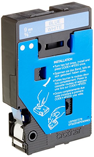 Brother - White, blue - Roll (0.9 cm x 7.7 m) 1 pcs. printer tape - for P-Touch PT-15, PT-20, PT-2000, PT-3000, PT-500, PT-5000, PT-6, PT-8, PT-8E