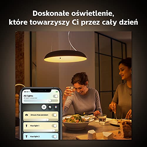 Philips Hue White ambiance Amaze - Pendant lamp - LED - 25 W (equivalent 204 W) - class F - warm to cool white light - 2200-6500 K - black