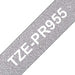 Best Value Brother TZe-PR955 Labelling Tape Cassette, Black on Premium Silver, 24 mm (W) x 8 m (L), Laminated, Brother Genuine Supplies