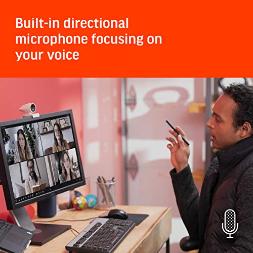 Poly Studio P5 USB 2.0 1080p HD Webcam Grey Auto Focus with 4x Zoom EPTZ 80 Degree Field of View Windows and Mac OS Compatible