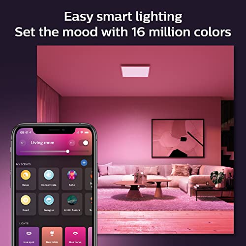 Philips Hue White and Color Ambiance Surimu - Ceiling light panel - LED - 600 x 600 mm - 60 W (equivalent 100 W) - 16 million colours/warm to cool white light - 2000-6500 K - square - white