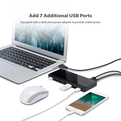 7 Port USB 3.0 Hub with UK Power Adaptor