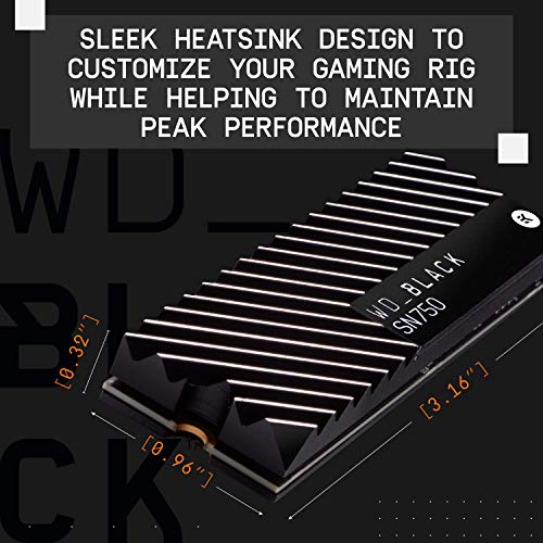 WD SSD 500GB M.2 NVMe Black SN750 Heatsink