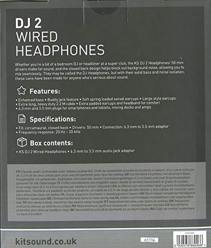 KitSound DJ 2 Wired Headphones Black