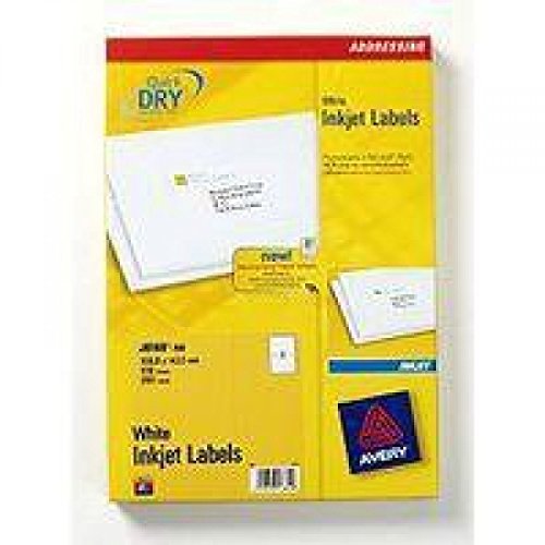 Best Value Avery Self Adhesive Parcel Shipping Labels, Inkjet Printers, 2 Labels Per A4 Sheet, 200 labels, QuickDRY (J8168)