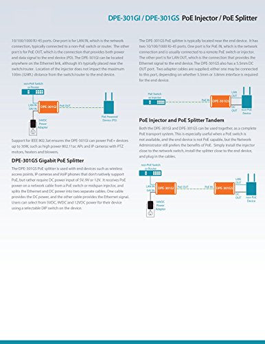 D-Link DPE-301GI - PoE injector - 30 Watt