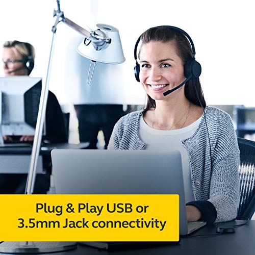 Jabra Evolve 30 II Mono Noise Cancelling Wired Headset USB and 3.5mm Jack Connectivity Boom Microphone DSP Function Microsoft Certified