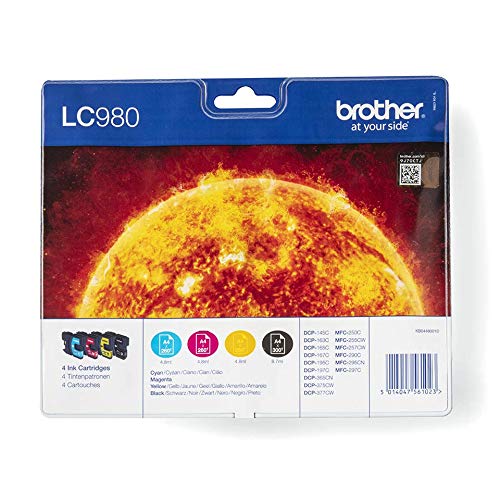 Brother LC980VALBP - 4-pack - black, yellow, cyan, magenta - original - blister - ink cartridge - for Brother DCP-145, 163, 165, 195, 365, 373, 375, 377, MFC-250, 255, 290, 295, 297
