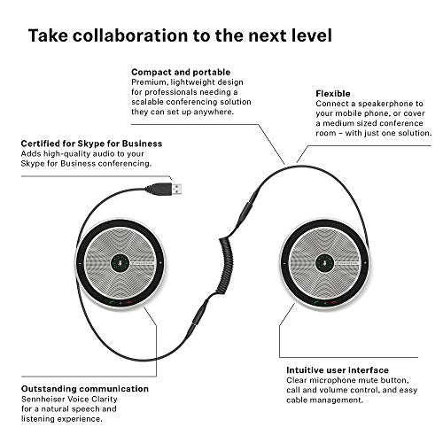 Sennheiser SP 220 MS - Speakerphone hands-free - wired - USB, 3.5 mm jack - Certified for Skype for Business