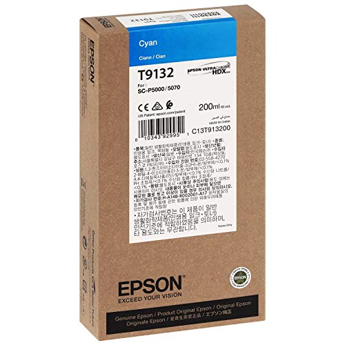 Epson T9132 - 200 ml - cyan - original - ink cartridge - for SureColor P5000, SC-P5000, SC-P5000 STD Spectro, SC-P5000 Violet, SC-P5000 Violet Spectro
