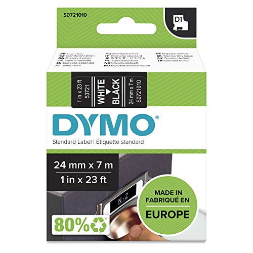DYMO D1 Tape 24mm white on Black