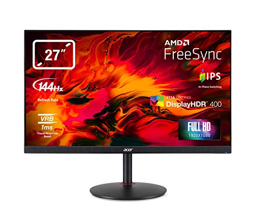 Acer Nitro XV272Pbmiiprzx - LED monitor - 27" - 1920 x 1080 Full HD (1080p) @ 144 Hz - IPS - 400 cd/m - 1000:1 - DisplayHDR 400 - 1 ms - 2xHDMI, DisplayPort - speakers - black