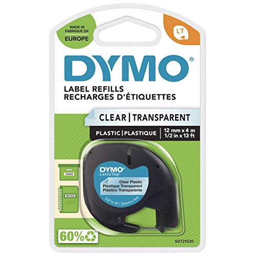 DYMO LetraTag Tape 12mm Plastic Transparent