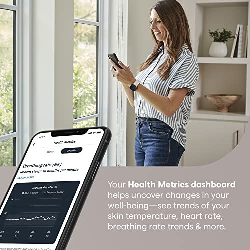 Fitbit Sense - Soft gold stainless steel - smart watch with band - silicone - lunar white - band size: S/L - Wi-Fi, NFC, Bluetooth