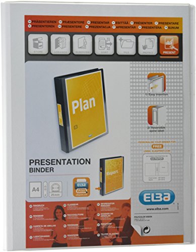 Elba Vision Ring Binder A4 30mm Spine 25mm Capacity 2 O-Ring White 100080889