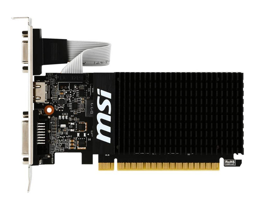 Best Value MSI NVIDIA GEFORCE GT 710 2GD3H LP Graphics Card '2GB DDR3, 954MHz, Low Profile, Low Consumption, VGA, DVI-D, HDMI, HTPC, Silent Passive Fanless Cooling System'
