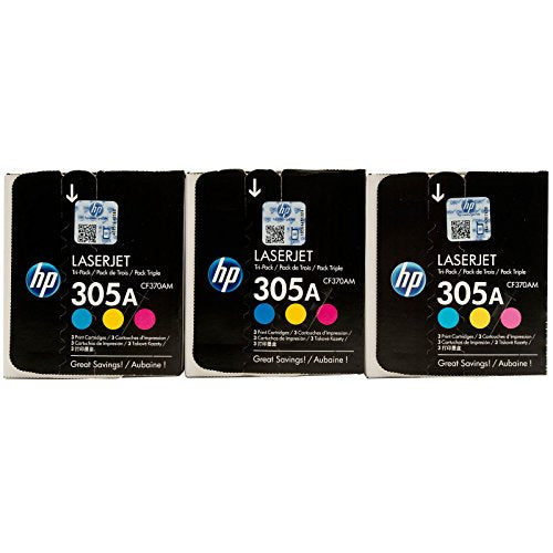 HP 305A - CF370AM - 1 x Yellow,1 x Cyan,1 x Magenta - Toner cartridge - For LaserJet Pro 300, 400, 400 M451dn, 400 M451dw, 400 M451nw