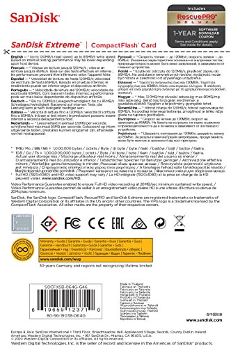 SanDisk Extreme - Flash memory card - 64 GB - 567x - CompactFlash