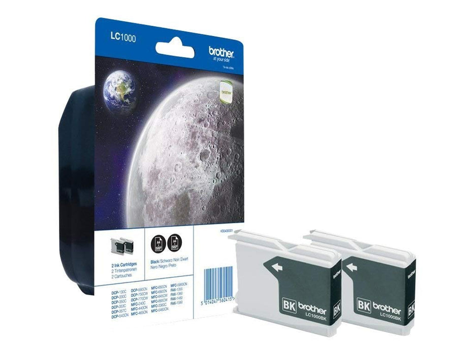 Best Value Brother LC-1000BK Inkjet Cartridges, Twin Pack, Standard Yield, Black, Brother Genuine Supplies