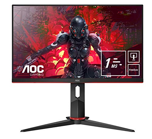 AOC Gaming 24G2U5BK 23.8 Inch 1920 x 1080 Full HD 1080p 75Hz IPS FHD Freesync 1ms MM HA HDMI DP USB LED Monitor Black