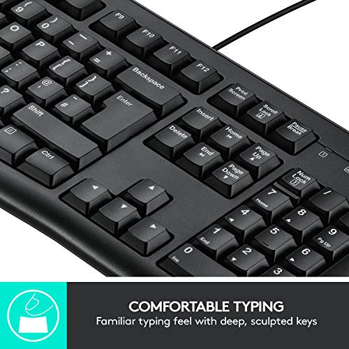 Logitech Desktop MK120/corded thin profile keyboard and 1000dpi optical mouse Black USB 2.0 connection
