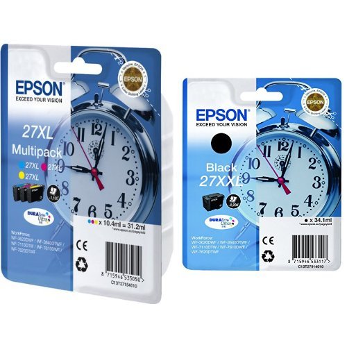 Epson 27XL Multipack - 3-pack - 31.2 ml - XL - yellow, cyan, magenta - original - ink cartridge - for WorkForce WF-3620, WF-3640, WF-7110, WF-7210, WF-7610, WF-7620, WF-7710, WF-7715, WF-7720
