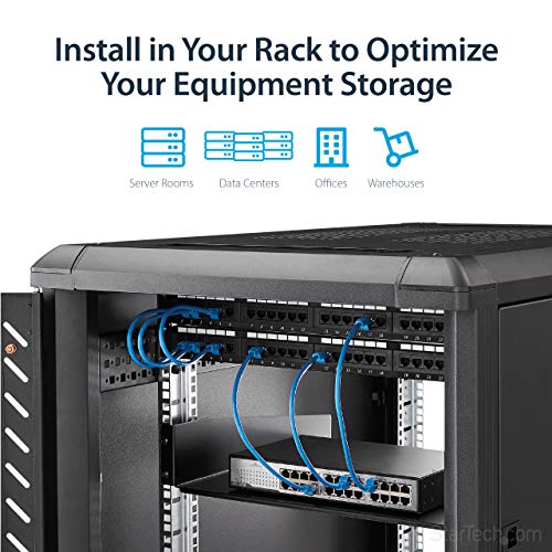 StarTech.com 2U Server Rack Mount Shelf - 15.7in Deep Steel Universal Cantilever Tray for 19" Network & AV Equipment Rack/ Cabinet - 44lbs (CABSHELF)