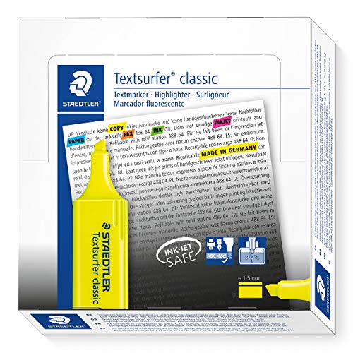 Best Value Staedtler Textsurfer Classic 364 Highlighter - Yellow, Pack of 10