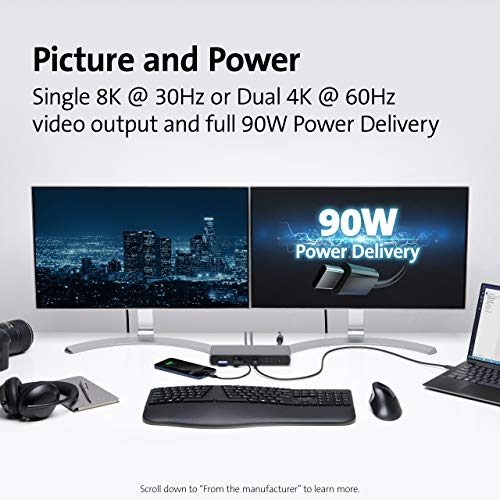 Kensington SD5700T Thunderbolt 4 Dual 4K Docking Station with 90W Power Delivery - Docking station - Thunderbolt 4 - 4 x Thunderbolt - GigE - Europe