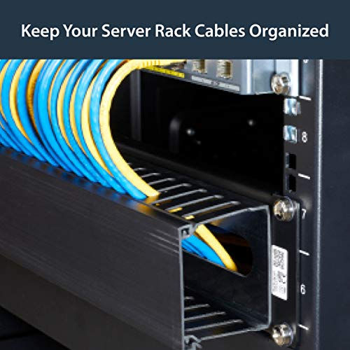 StarTech.com Horizontal 2U Server Rack Cable Management Finger Duct w/ Cover - 19" Network Rack Wire Duct Raceway Panel - Slotted Wire Duct (CMDUCT2U)