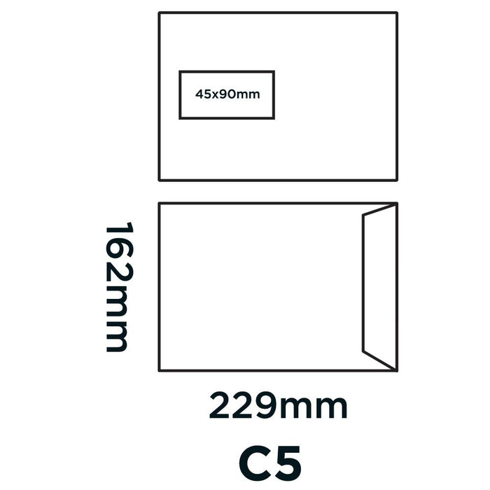 Best Value Blake Purely Everyday C5 229 x 162 mm 100 gsm Pocket Peel & Seal Window Envelopes (23084) White - Pack of 500
