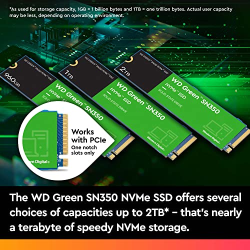 WD Green SN350 NVMe SSD WDS960G2G0C - SSD - 960 GB - internal - M.2 2280 - PCIe 3.0 x4 (NVMe)