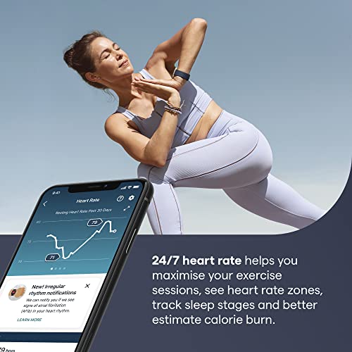 Fitbit Versa 3 - Soft gold aluminium - smart watch with band - silicone - midnight - band size: S/L - Wi-Fi, NFC, Bluetooth