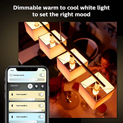 Philips Hue White ambiance - LED light bulb - shape: B39 - E14 - 4 W (equivalent 25 W) - class G - warm to cool white light - 2200-6500 K (pack of 2)