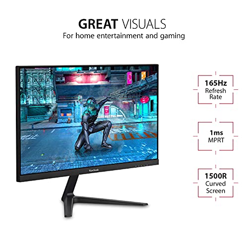 Viewsonic VX2418-P-mhd - Gaming - LED monitor - 24" (23.8" viewable) - 1920 x 1080 Full HD (1080p) @ 165 Hz - VA - 250 cd/m? - 4000:1 - 1 ms - 2xHDMI, DisplayPort - speakers