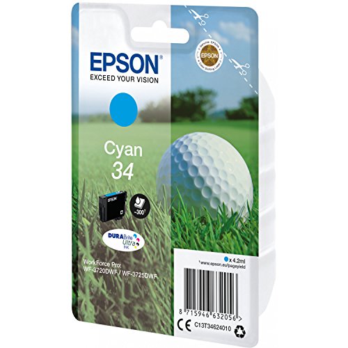 Epson 34 - 4.2 ml - cyan - original - ink cartridge - for WorkForce Pro WF-3720, WF-3720DWF, WF-3725DWF