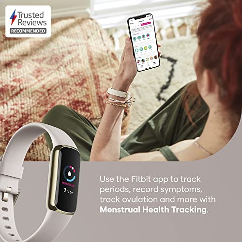 Fitbit Luxe - Soft gold stainless steel - activity tracker with band - silicone - lunar white - band size: S/L - Bluetooth