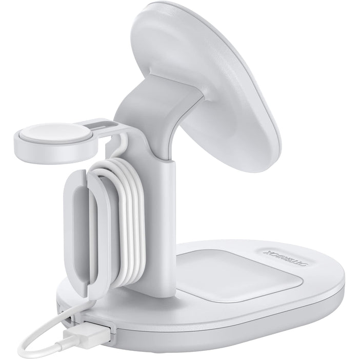 OtterBox - Wireless charging stand - 3-in-1 - white, silver, lucid dreamer - for Apple iPhone 12, 12 mini, 12 Pro, 12 Pro Max, 13, 13 mini, 13 Pro, 13 Pro Max